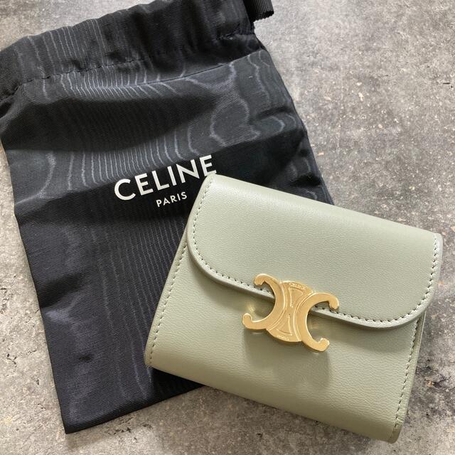最も完璧な CEFINE - CELINE セリーヌ スモール トリオンフ フラップウォレット 三つ折り財布 財布