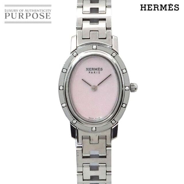 Hermes - エルメス HERMES クリッパー ナクレ オーバル CO1 230 ヴィンテージ レディース 腕時計 ダイヤベゼル クォーツ Clipper 90154365