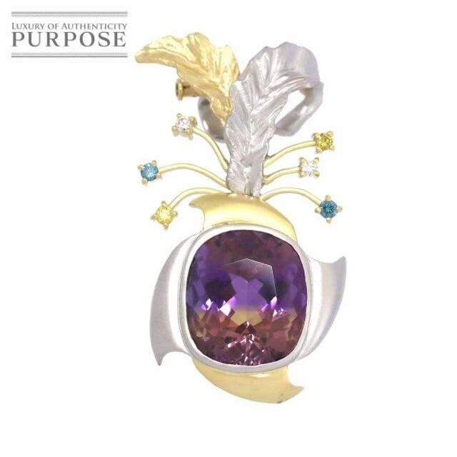 人気の贈り物が Pt YG K18 ダイヤ 19.208ct アメトリン 嘉章 伊藤