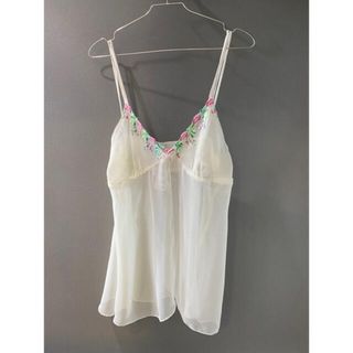 ビンテージ アンティーク 80s 花柄 刺繍 キャミソール レース ビンテージ アンティーク 80s 花柄 刺繍 キャミソール レース