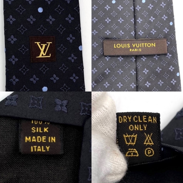 LOUIS VUITTON ルイヴィトン ネクタイ モノグラムフラワー ドット 総柄