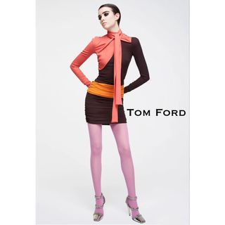 トムフォード(TOM FORD)の16.SS.国内極美品■Tom ford/ワンピース/シルク・ラメｘグラフィック(ひざ丈ワンピース)