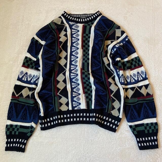 Santa Monica(サンタモニカ)の〰♦︎vintage Knit🐑♦︎〰ビンテージ 3Dニット 総柄 セーター メンズのトップス(ニット/セーター)の商品写真