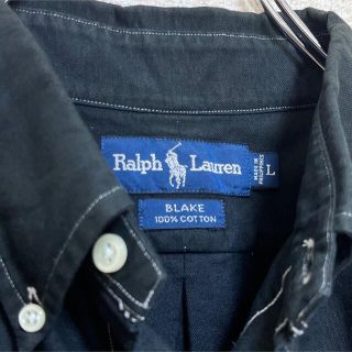 Ralph Lauren - ラルフローレン ボタンダウンシャツ 長袖 ブラック 白