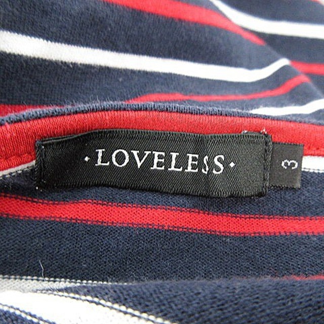 LOVELESS(ラブレス)のラブレス Tシャツ カットソー ロンT 長袖 ラウンドネック ボーダー 3 紺 メンズのトップス(Tシャツ/カットソー(七分/長袖))の商品写真