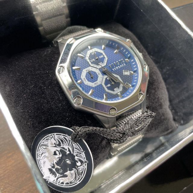 専用 新品 VERSUS VERSACE 42mm メンズ クロノグラフ 腕 時計 - 時計