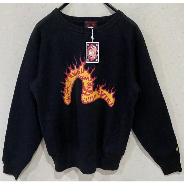 EVISU - ＊エヴィス ファイヤー 炎 カモメ スウェット トレーナー ロゴ刺繍入 40