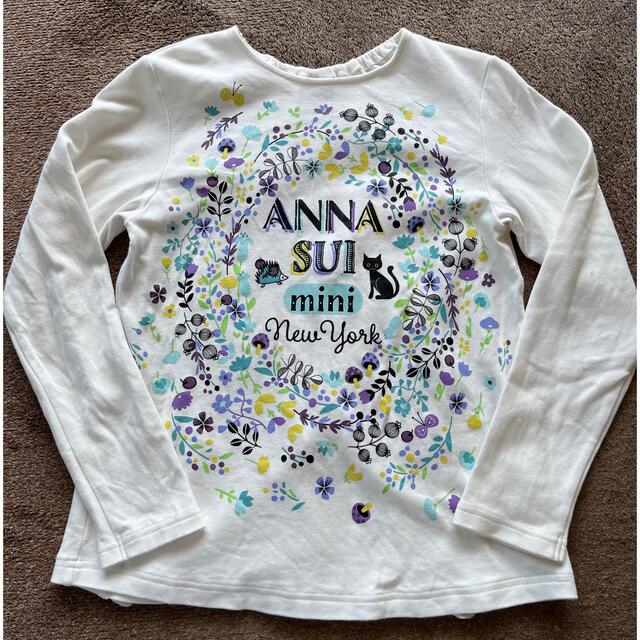 ANNA SUI mini(アナスイミニ)のアナスイミニ ANNA SUI MINI ネコTシャツ　140   ホワイト　白 キッズ/ベビー/マタニティのキッズ服女の子用(90cm~)(Tシャツ/カットソー)の商品写真