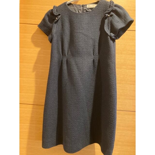 ZARA ネイビーワンピース ツイードジャケットカーディガン 140 ZARA ツイードジャケット カーディガン