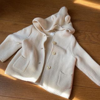 ベビーギャップ(babyGAP)の最終値下　Babygap くま耳カーディガン　ホワイト(カーディガン/ボレロ)