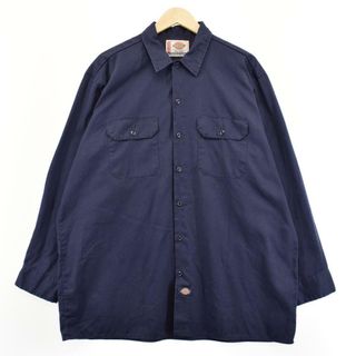 ディッキーズ(Dickies)の古着 ディッキーズ Dickies 長袖 ワークシャツ メンズXL /eaa287487(シャツ)