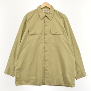 ディッキーズ(Dickies)の古着 ディッキーズ Dickies 長袖 ワークシャツ メンズXL /eaa287792(シャツ)