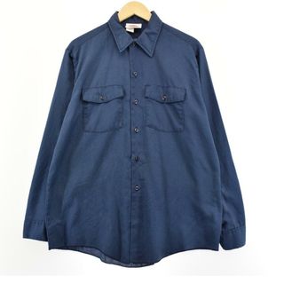 ディッキーズ(Dickies)の古着 ディッキーズ Dickies 長袖 ワークシャツ USA製 メンズL /eaa287492(シャツ)