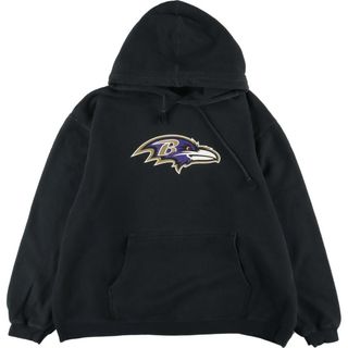 リーボック(Reebok)の古着 リーボック Reebok NFL BALTIMORE RAVENS ボルチモアレイブンズ スウェットプルオーバーパーカー メンズXL /eaa266262(スウェット)