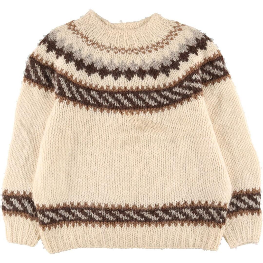 HAND KNIT ハンドニット ノルディックセーター アイスランド製 レディースL /eaa271263