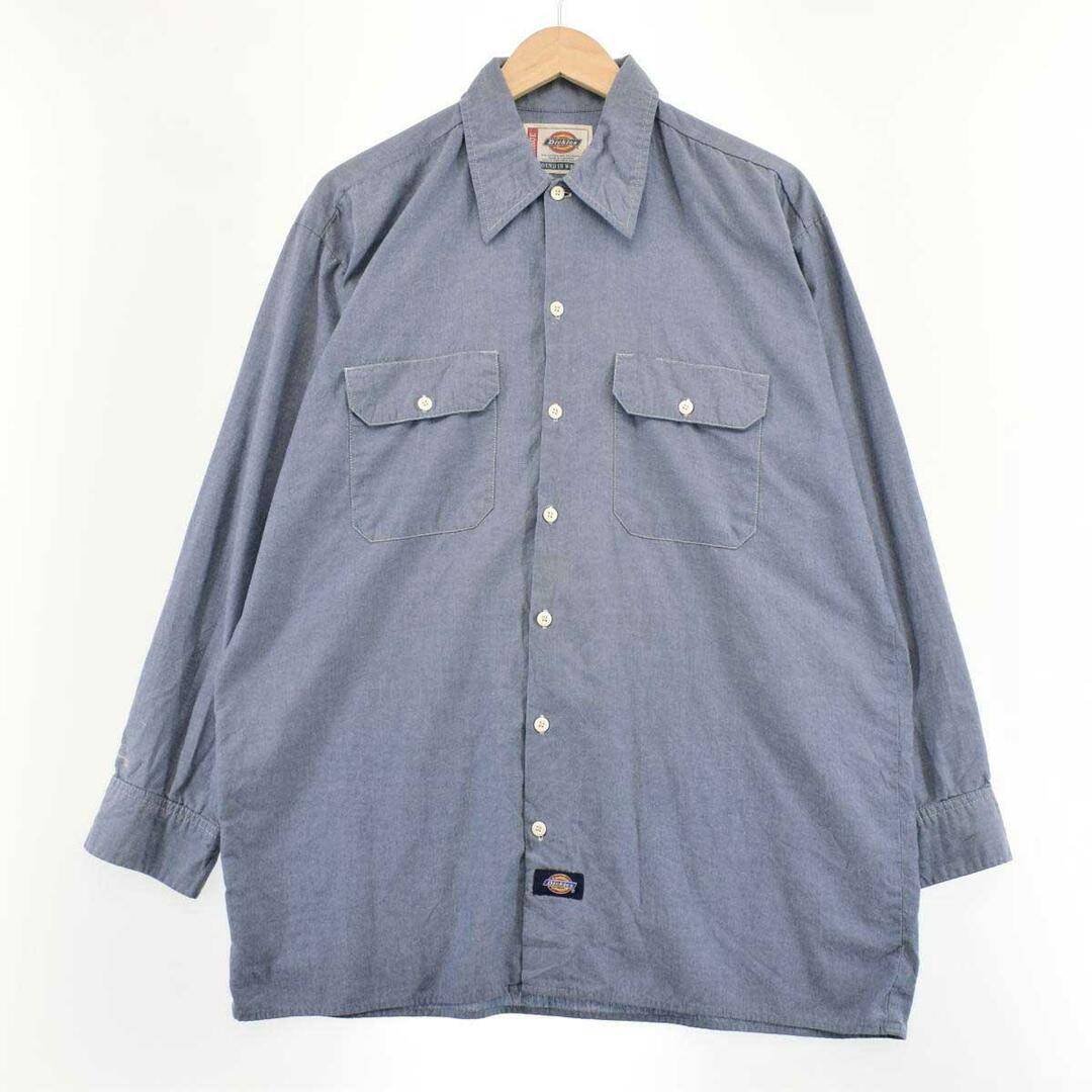 ディッキーズ Dickies シャンブレー 長袖 ワークシャツ メンズL /eaa287608