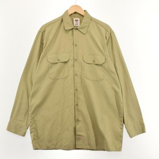 ディッキーズ(Dickies)の古着 ディッキーズ Dickies 長袖 ワークシャツ メンズXL /eaa287434(シャツ)