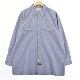 ディッキーズ(Dickies)の古着 ディッキーズ Dickies 長袖 ワークシャツ メンズXL /eaa287491(シャツ)