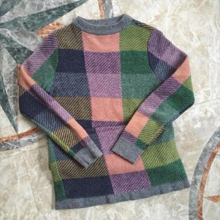 ドットアンドストライプスチャイルドウーマン(Dot&Stripes CHILDWOMAN)のチェックジャガード ニットワンピース(ひざ丈ワンピース)