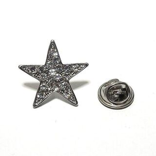 ラペルピン★ピンズ　スター　星　シルバー　20x20mm　pin-0725(その他)