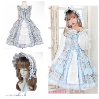 アンジェリックプリティー(Angelic Pretty)の【JSK&ボンネ】petit bouquet angelic pretty(ひざ丈ワンピース)