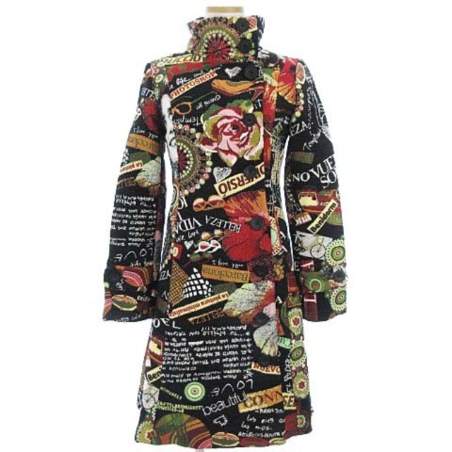 DESIGUAL(デシグアル)のデシグアル ジャガードコート スタンドカラー ゴブラン織り 総柄 36 レディースのジャケット/アウター(その他)の商品写真