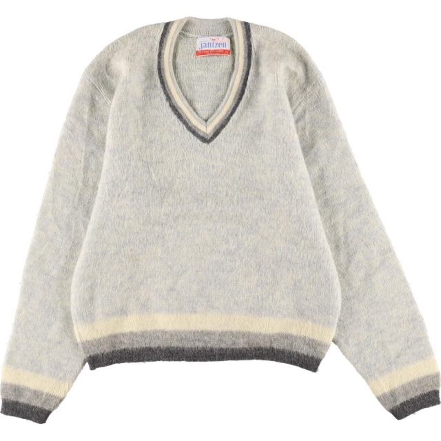 古着 60年代 ジャンセン Jantzen Vネック モヘア×ウールニットセーター