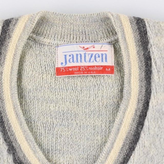 60年代 ジャンセン Jantzen Vネック モヘア×ウールニットセーター USA製 メンズM ヴィンテージ /eaa285455 2