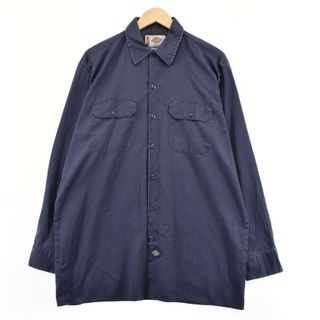 ディッキーズ(Dickies)の古着 ディッキーズ Dickies 長袖 ワークシャツ メンズL /eaa287621(シャツ)