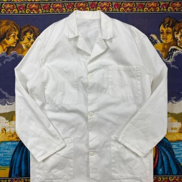 ビンテージ フレンチワークジャケット 白 ホワイト カバーオール