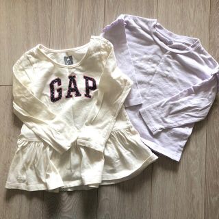 ギャップ(GAP)のトップス　100 女の子　２枚　長袖　Tシャツ　GAP ガールズ　チュニック　(Tシャツ/カットソー)