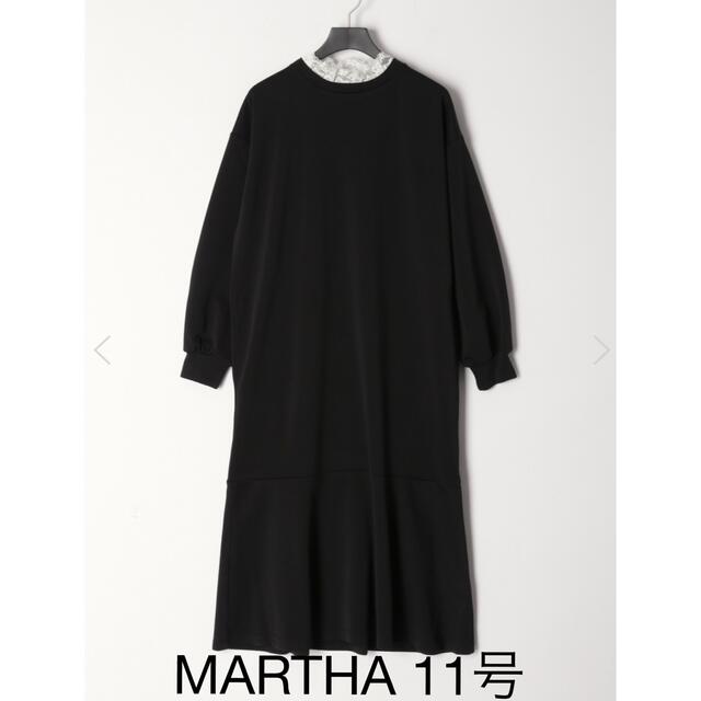 MARTHA レースネックダンボールニットワンピース　Ｌサイズ11号　新品