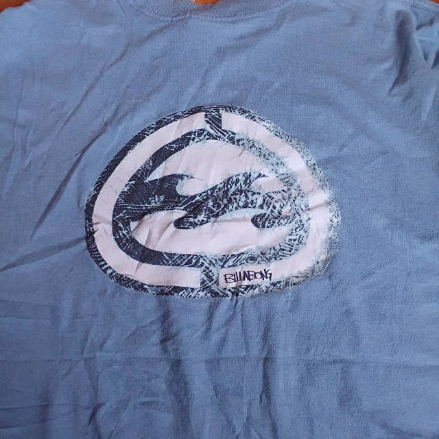 billabong(ビラボン)のUS輸入古着　BILLABONG　プリントTシャツ　L　ライトブルー系 メンズのトップス(Tシャツ/カットソー(半袖/袖なし))の商品写真