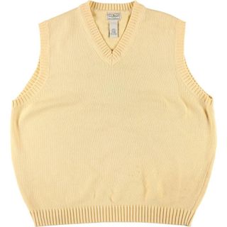 エルエルビーン(L.L.Bean)の古着 エルエルビーン L.L.Bean Vネック コットンニットベスト メンズL /eaa288625(ベスト)