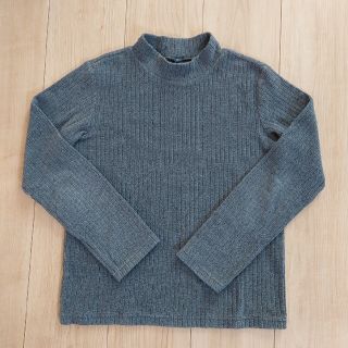 ユニクロ(UNIQLO)のユニクロ　150 ダークグレー　ストレッチフリースリブハイネックT　長袖(Tシャツ/カットソー)