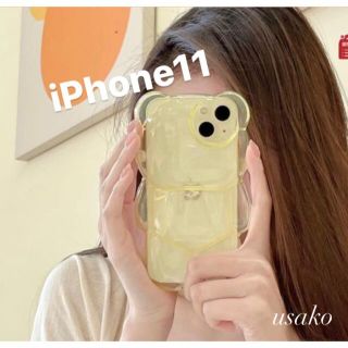 iPhone11ケース 韓国 くま クリア(iPhoneケース)