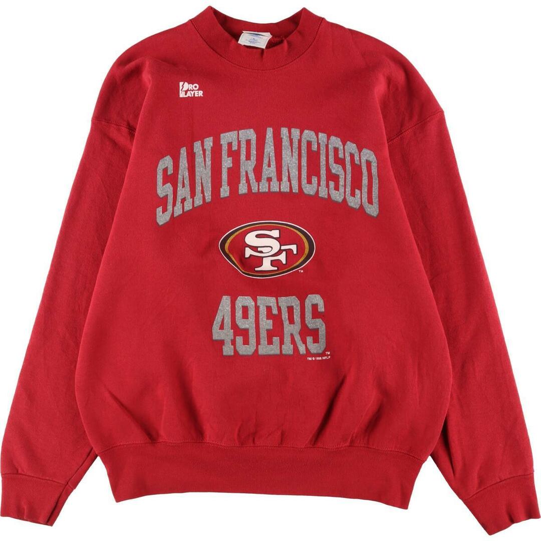 90年代 PRO PLAYER NFL SANFRANCISCO 49ERS サンフランシスコフォーティナイナーズ プリントスウェットシャツ トレーナー USA製 メンズXL ヴィンテージ /eaa287776