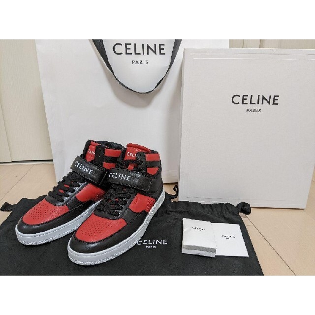 CELINE CT-3 ベルクロストラップ ハイカットスニーカーブラック