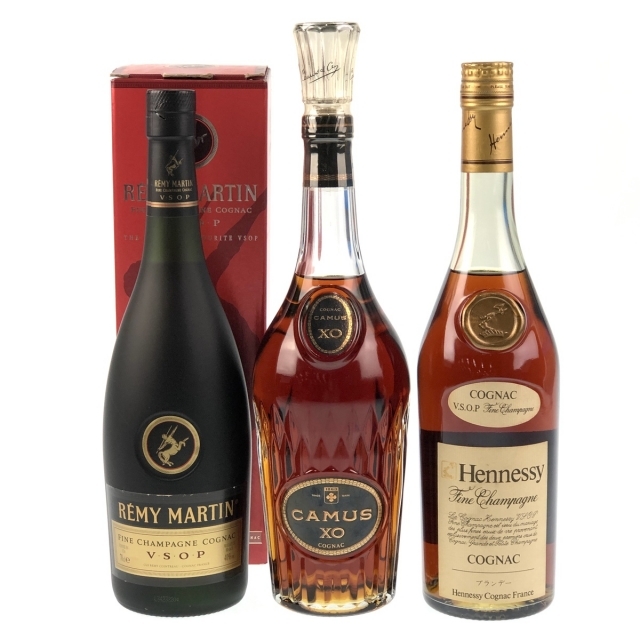 3本 REMY MARTIN CAMUS Hennessy コニャックバイセルブランデーセット