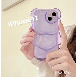 iPhone11ケース 韓国 くま クリア(iPhoneケース)