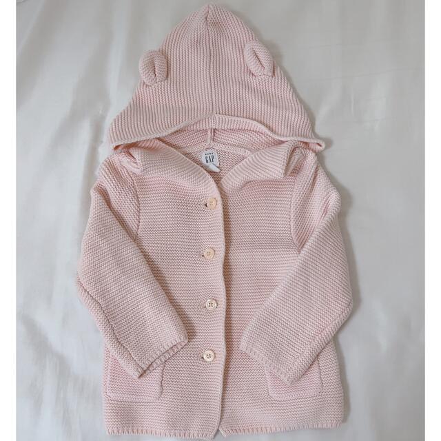 babyGAP(ベビーギャップ)のbabyGAP くま耳カーディガン キッズ/ベビー/マタニティのキッズ服女の子用(90cm~)(カーディガン)の商品写真