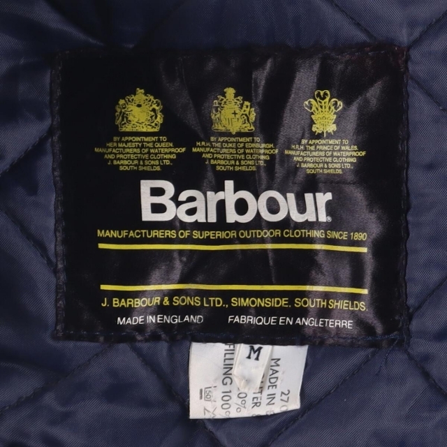 古着 90年代 バブアー Barbour 旧3ワラント キルティングジャケット 英国製 メンズL ヴィンテージ /eaa285050