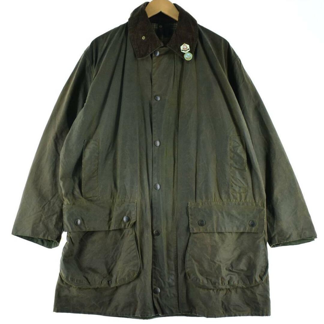 80年代 バブアー Barbour BORDER ボーダー 2ワラント ワックスコットン オイルドジャケット 英国製 42in メンズL ヴィンテージ /eaa209599