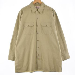 ディッキーズ(Dickies)の古着 ディッキーズ Dickies 長袖 ワークシャツ メンズXL /eaa287946(シャツ)