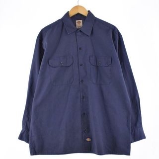 ディッキーズ(Dickies)の古着 ディッキーズ Dickies 長袖 ワークシャツ メンズXL /eaa287950(シャツ)