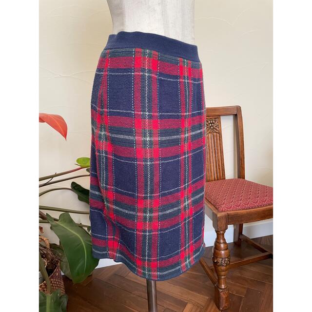 dinos(ディノス)のニットスカート チェック  レディースのスカート(ひざ丈スカート)の商品写真