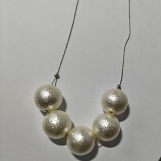 コットンパールネックレス ハンドメイド(ネックレス)