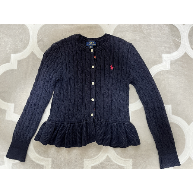 POLO RALPH LAUREN(ポロラルフローレン)のポロ ラルフローレン ケーブルニット カーディガン 140cm キッズ/ベビー/マタニティのキッズ服女の子用(90cm~)(カーディガン)の商品写真