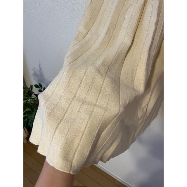 chocomee(チョコミー)のchocomee ニットプリーツスカート　ホワイト  レディースのスカート(ロングスカート)の商品写真