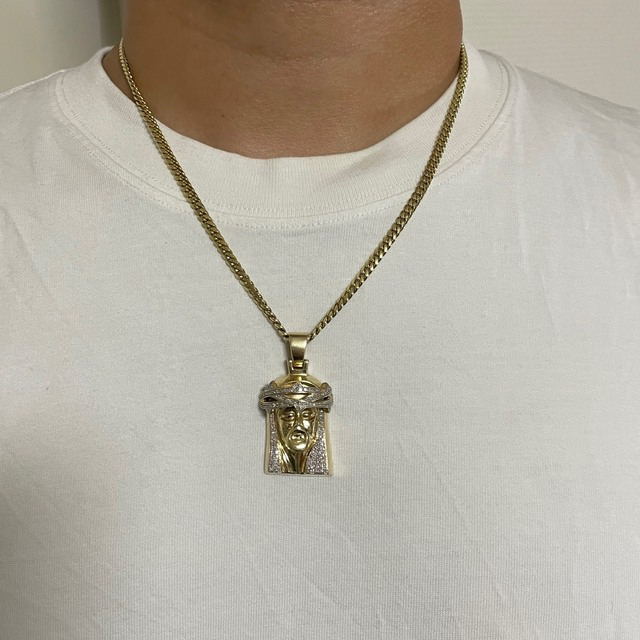 AVALANCHE(アヴァランチ)のcipher様専用14K JESUS HEAD & 10K MIAMI CUBA メンズのアクセサリー(ネックレス)の商品写真